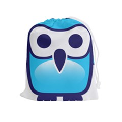 Owl Logo Clip Art Drawstring Pouch (xl) by Ket1n9