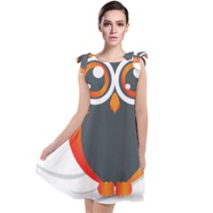 Owl Logo Tie Up Tunic Dress by Ket1n9