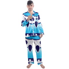 Owl Logo Clip Art Men s Long Sleeve Satin Pajamas Set by Ket1n9