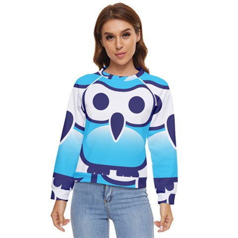 Owl Logo Clip Art Women s Long Sleeve Raglan T-shirt by Ket1n9