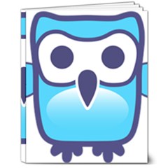 Owl Logo Clip Art 8  X 10  Softcover Notebook by Ket1n9