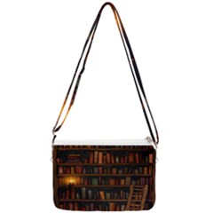 Books Library Double Gusset Crossbody Bag by Ket1n9