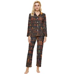 Books Library Womens  Long Sleeve Velvet Pocket Pajamas Set by Ket1n9