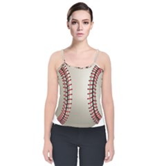 Baseball Velvet Spaghetti Strap Top by Ket1n9