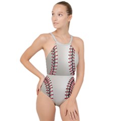 Baseball High Neck One Piece Swimsuit by Ket1n9