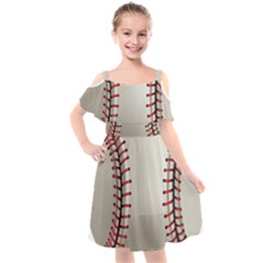 Baseball Kids  Cut Out Shoulders Chiffon Dress by Ket1n9