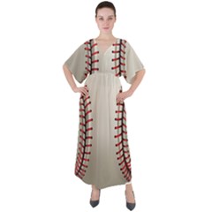 Baseball V-neck Boho Style Maxi Dress by Ket1n9