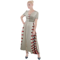 Baseball Button Up Short Sleeve Maxi Dress by Ket1n9