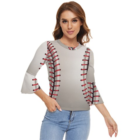 Baseball Bell Sleeve Top by Ket1n9