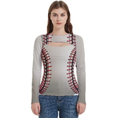 Baseball Women s Cut Out Long Sleeve T-shirt by Ket1n9