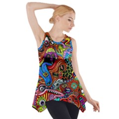 Art Color Dark Detail Monsters Psychedelic Side Drop Tank Tunic by Ket1n9