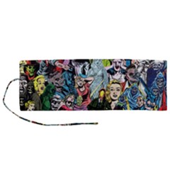 Vintage Horror Collage Pattern Roll Up Canvas Pencil Holder (m) by Ket1n9