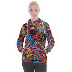 Art Color Dark Detail Monsters Psychedelic Women s Hooded Pullover by Ket1n9