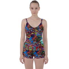 Art Color Dark Detail Monsters Psychedelic Tie Front Two Piece Tankini