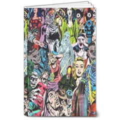 Vintage Horror Collage Pattern 8  X 10  Softcover Notebook by Ket1n9