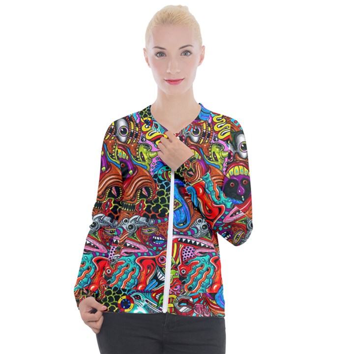 Art Color Dark Detail Monsters Psychedelic Casual Zip Up Jacket