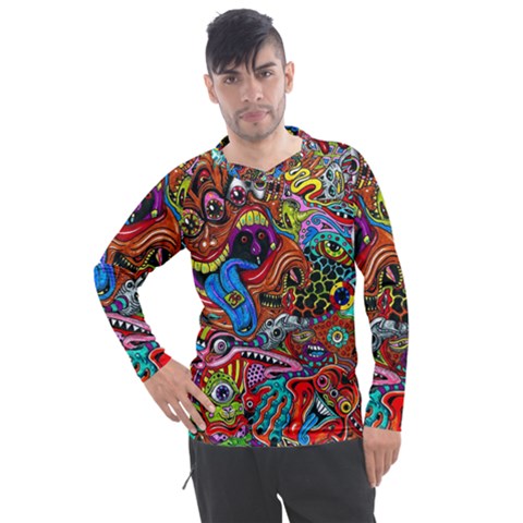 Art Color Dark Detail Monsters Psychedelic Men s Pique Long Sleeve T-shirt by Ket1n9