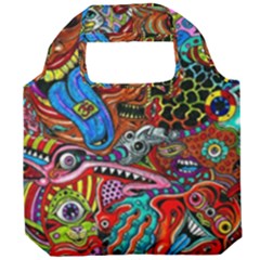 Art Color Dark Detail Monsters Psychedelic Foldable Grocery Recycle Bag by Ket1n9