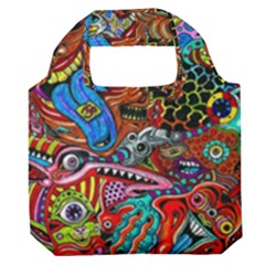 Art Color Dark Detail Monsters Psychedelic Premium Foldable Grocery Recycle Bag by Ket1n9