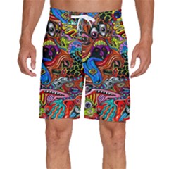 Art Color Dark Detail Monsters Psychedelic Men s Beach Shorts by Ket1n9