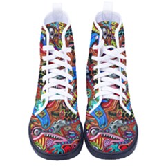 Art Color Dark Detail Monsters Psychedelic Women s High-top Canvas Sneakers by Ket1n9