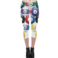 Racked Billiard Pool Balls Capri Leggings  by Ket1n9