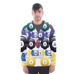 Racked Billiard Pool Balls Men s Hooded Windbreaker by Ket1n9