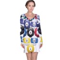 Racked Billiard Pool Balls Long Sleeve Nightdress View1