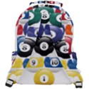 Racked Billiard Pool Balls Rounded Multi Pocket Backpack View3