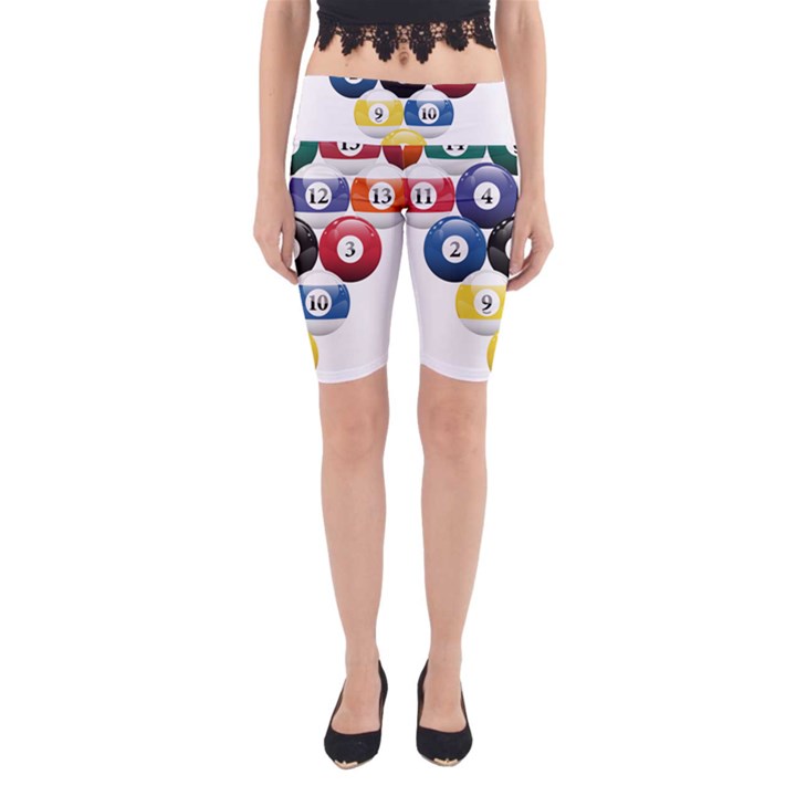 Racked Billiard Pool Balls Yoga Cropped Leggings