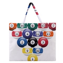 Racked Billiard Pool Balls Zipper Large Tote Bag by Ket1n9