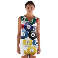 Racked Billiard Pool Balls Wrap Front Bodycon Dress by Ket1n9