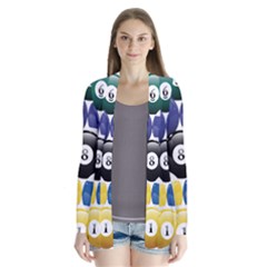 Racked Billiard Pool Balls Drape Collar Cardigan by Ket1n9