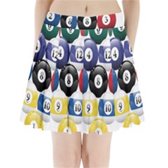 Racked Billiard Pool Balls Pleated Mini Skirt by Ket1n9