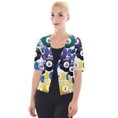 Racked Billiard Pool Balls Cropped Button Cardigan by Ket1n9