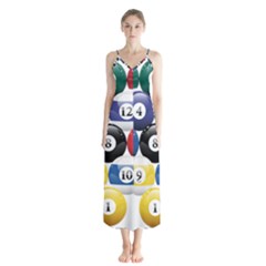 Racked Billiard Pool Balls Button Up Chiffon Maxi Dress by Ket1n9