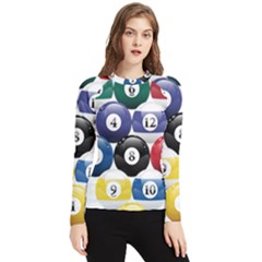 Racked Billiard Pool Balls Women s Long Sleeve Rash Guard by Ket1n9