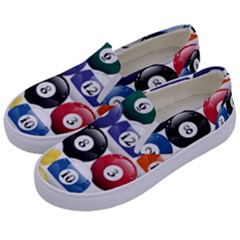 Racked Billiard Pool Balls Kids  Canvas Slip Ons by Ket1n9