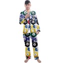 Racked Billiard Pool Balls Men s Long Sleeve Satin Pajamas Set View1