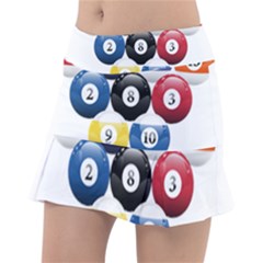 Racked Billiard Pool Balls Classic Tennis Skirt by Ket1n9