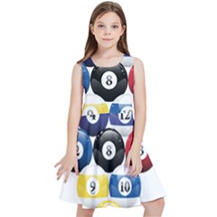 Racked Billiard Pool Balls Kids  Skater Dress