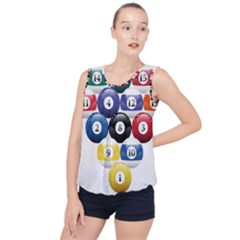 Racked Billiard Pool Balls Bubble Hem Chiffon Tank Top by Ket1n9