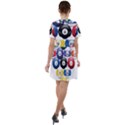 Racked Billiard Pool Balls Short Sleeve Shoulder Cut Out Dress  View2