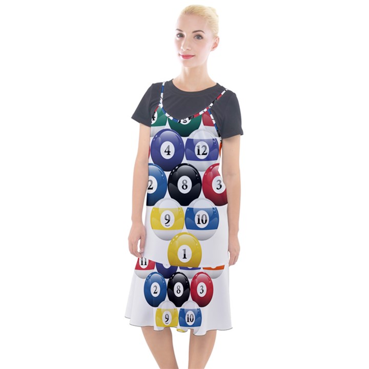 Racked Billiard Pool Balls Camis Fishtail Dress