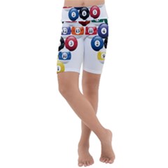 Racked Billiard Pool Balls Kids  Lightweight Velour Cropped Yoga Leggings by Ket1n9