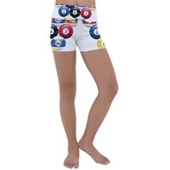 Racked Billiard Pool Balls Kids  Lightweight Velour Yoga Shorts by Ket1n9