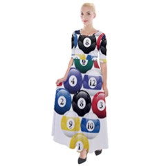 Racked Billiard Pool Balls Half Sleeves Maxi Dress by Ket1n9