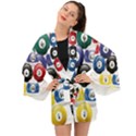 Racked Billiard Pool Balls Long Sleeve Kimono View1