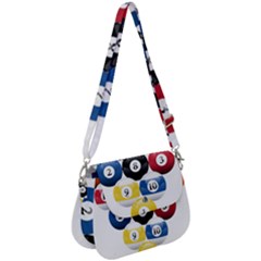 Racked Billiard Pool Balls Saddle Handbag by Ket1n9