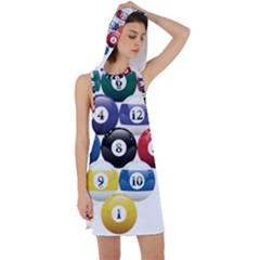 Racked Billiard Pool Balls Racer Back Hoodie Dress by Ket1n9